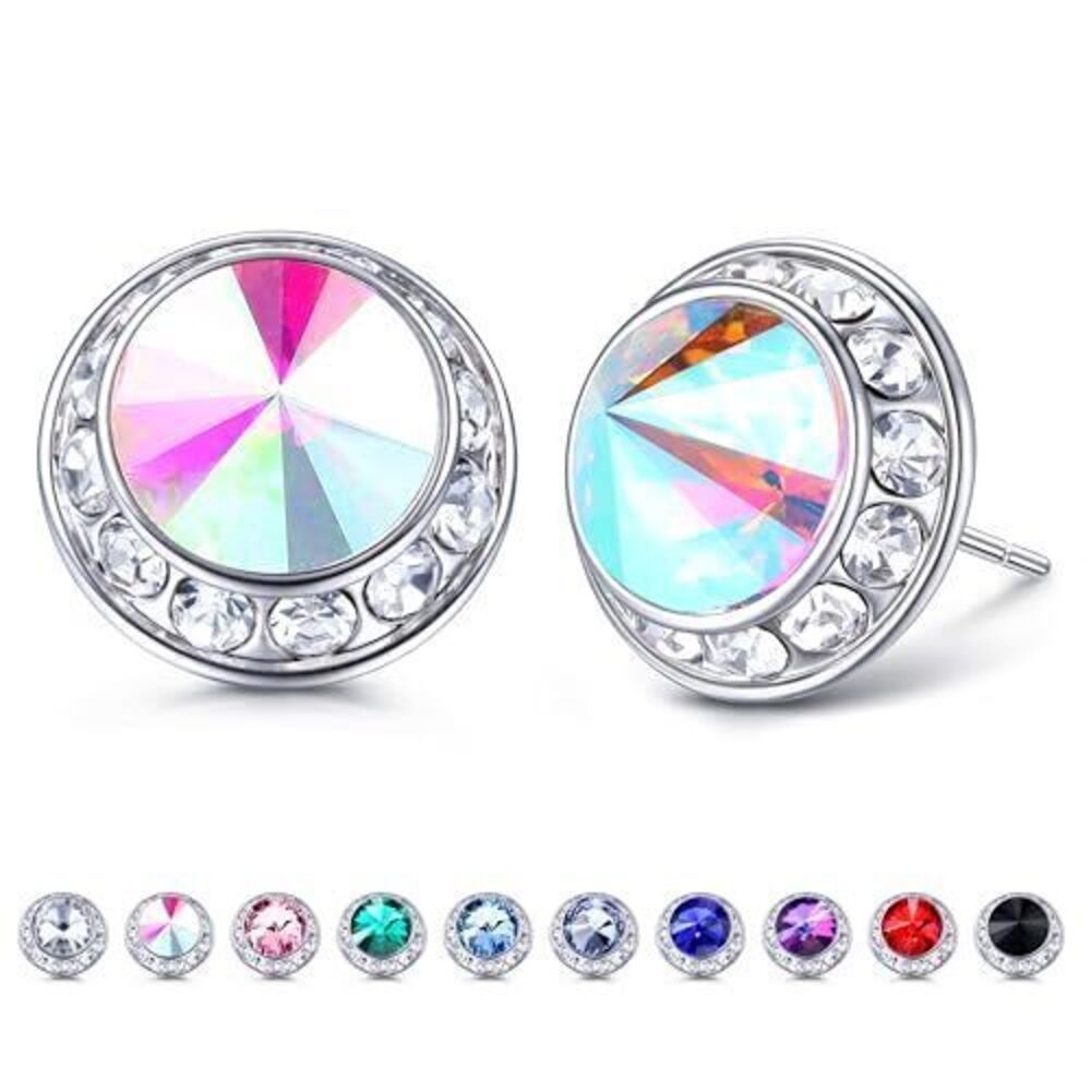 1989 Rhinestone Dance Competition Earrings 18K White Gold Hypoallergenic